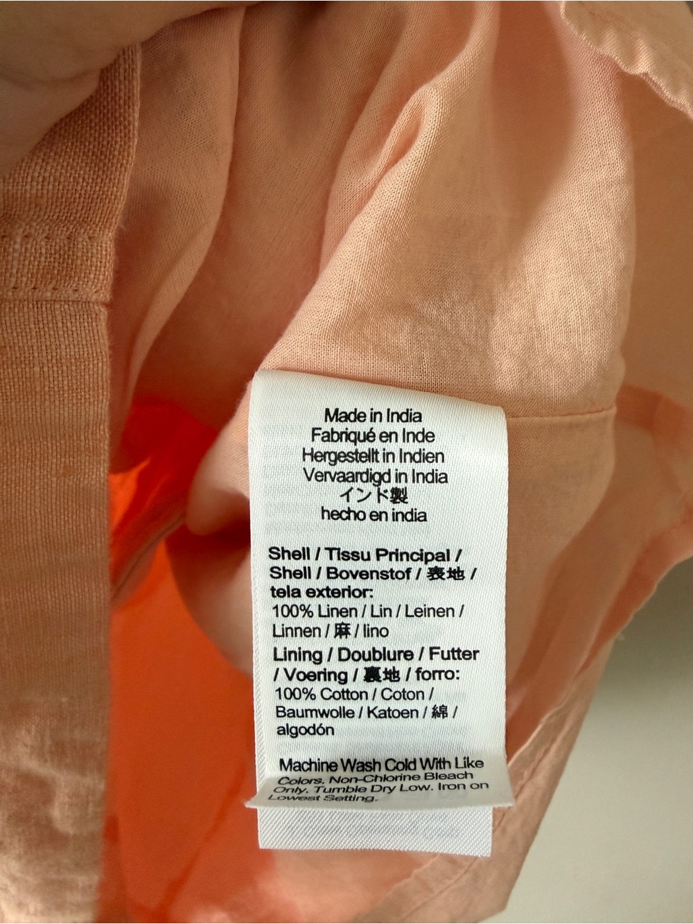 J.Crew Button Back Linen Shift Dress Size Small Pale Guava - Picture 12 of 13